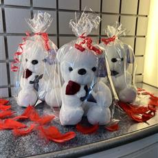 White bear with rose