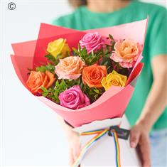 Valentine's Rainbow  Rose Gift Box
